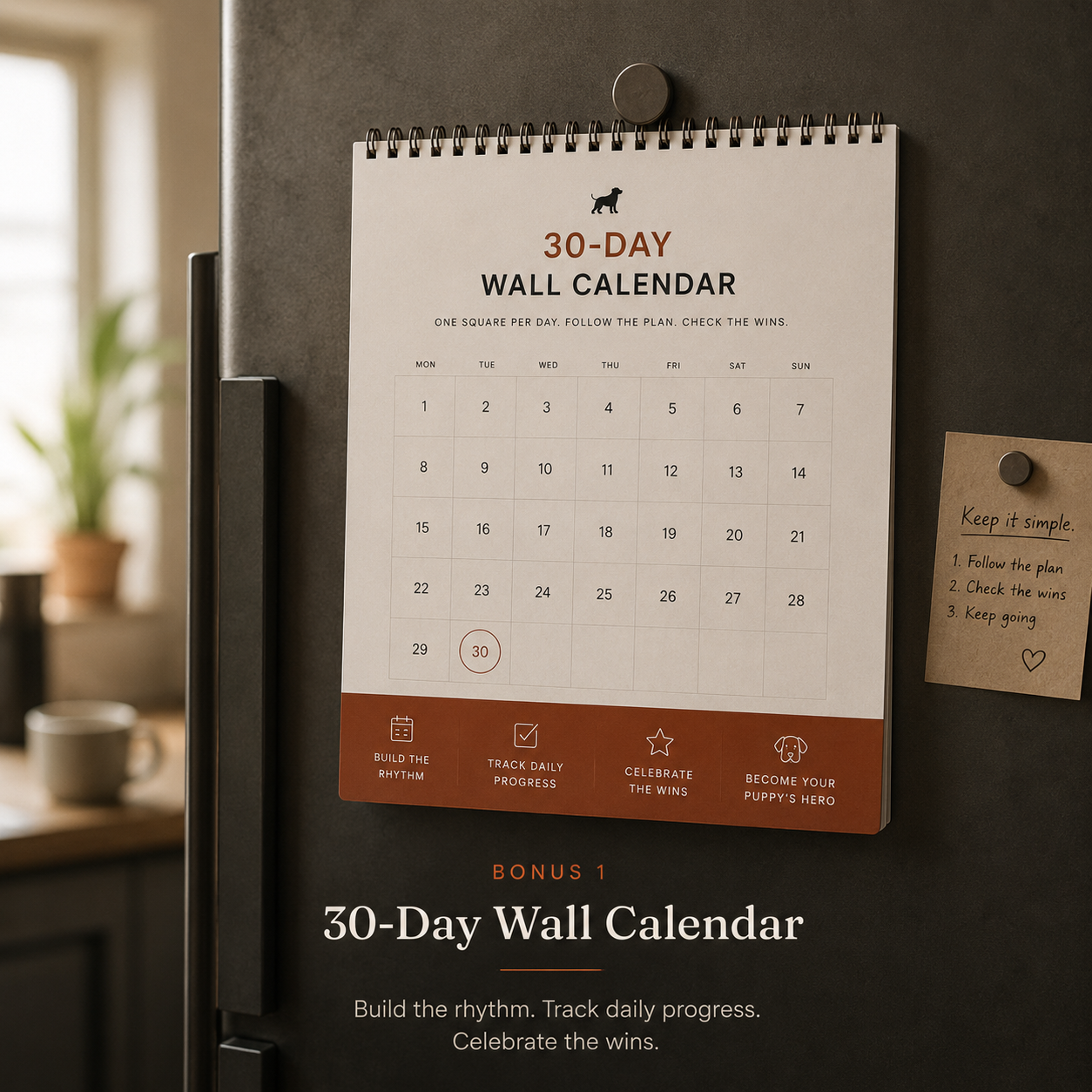30-Day Wall Calendar printable mockup